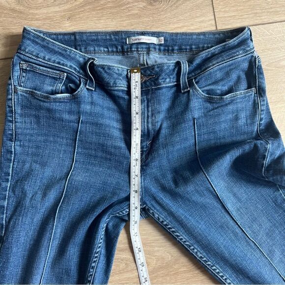 Levi’s 535 Super Skinny Frayed Jeans Size 32 Front Seam Raw Frayed Hem Mid Rise - Picture 7 of 11